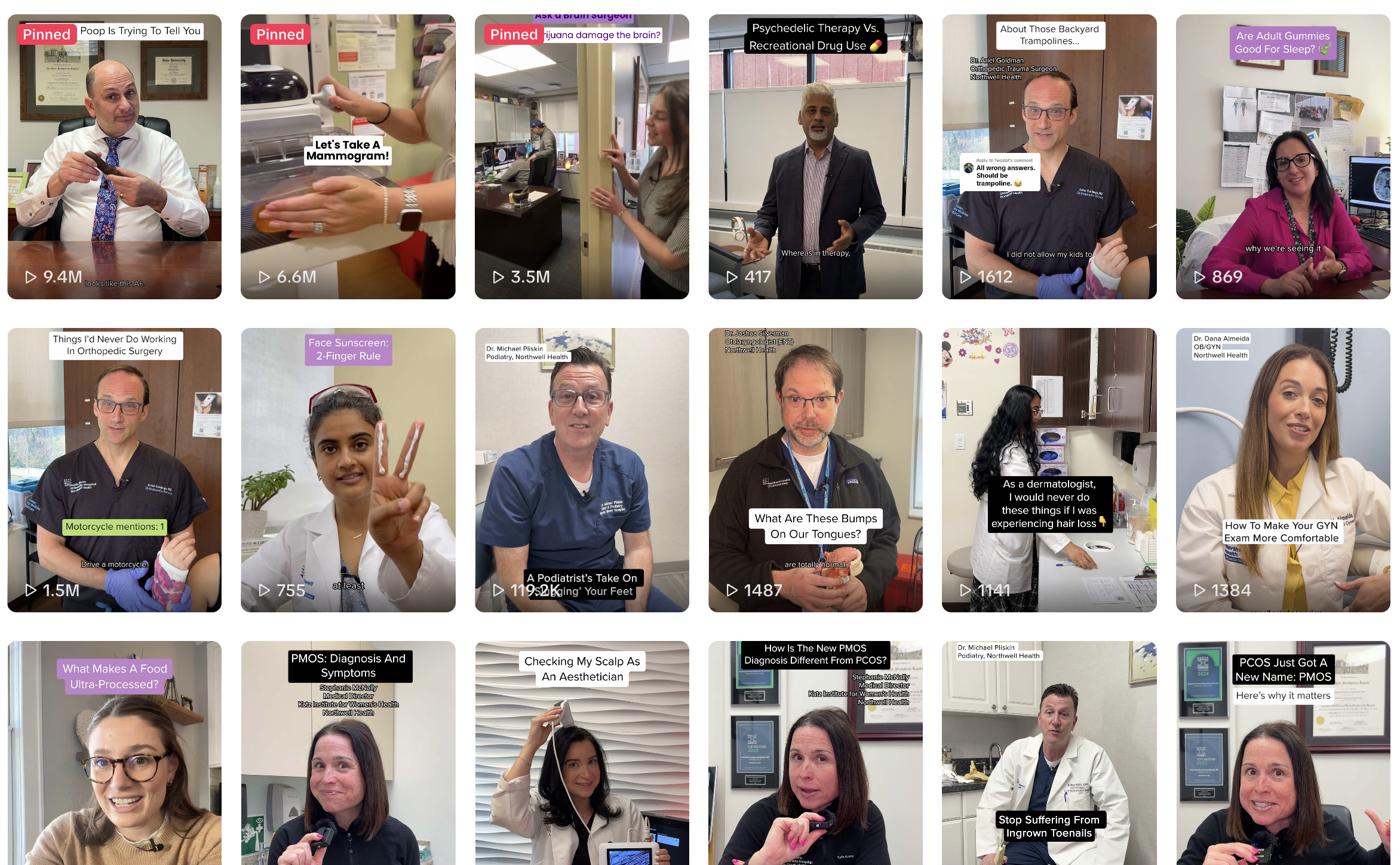 Northwell Health TikTok video post example